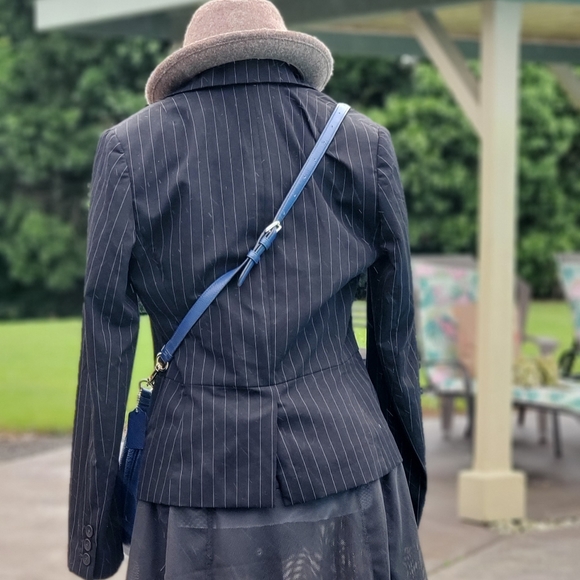 Laundry By Shelli Segal Pin Stripe Blazer Dress Jacket Women’s Size 10, black - Picture 11 of 17